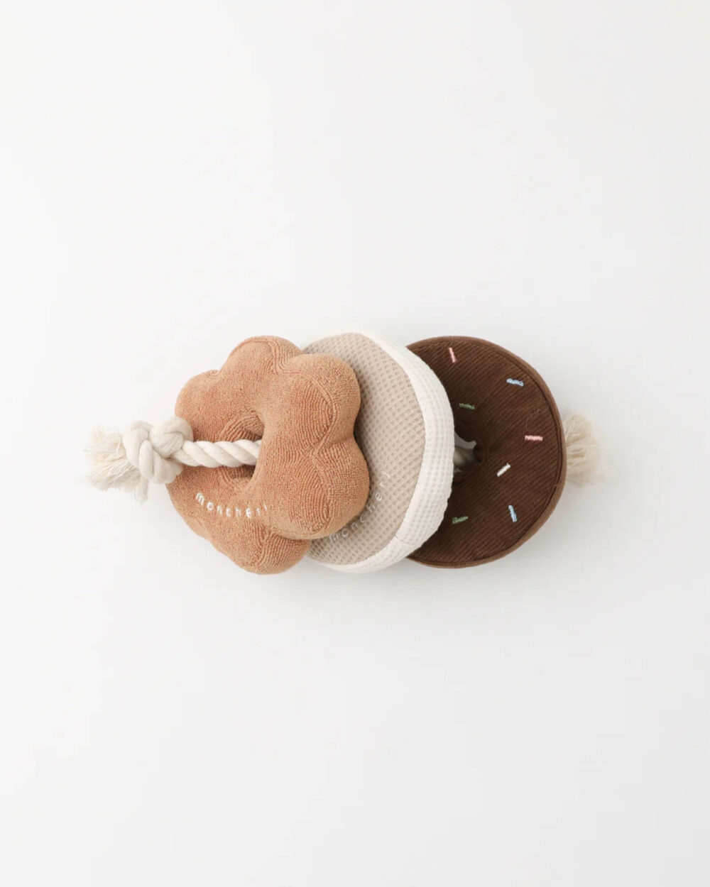 weiches donut set hundespielzeug mit seile