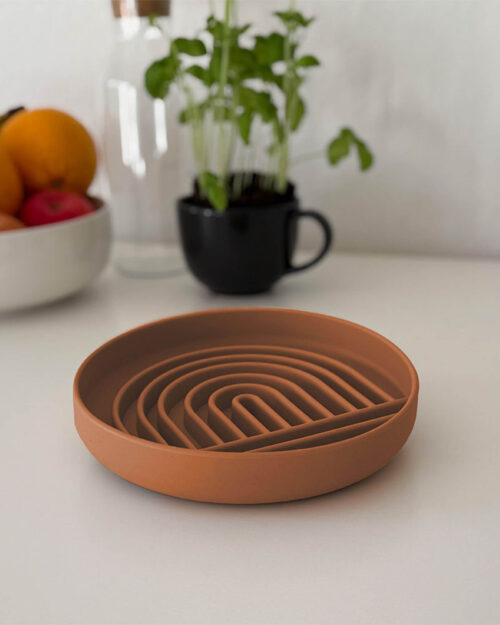 rainbow anti-schling napf für hunde terracotta