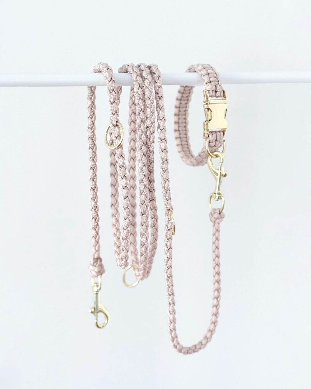 Halsband + Leine set panama pink gold